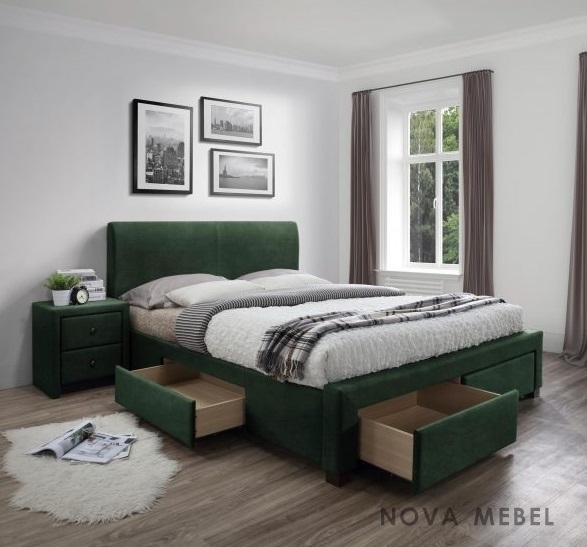 Кровать MODENA 3 160 HALMAR темно-зеленый
